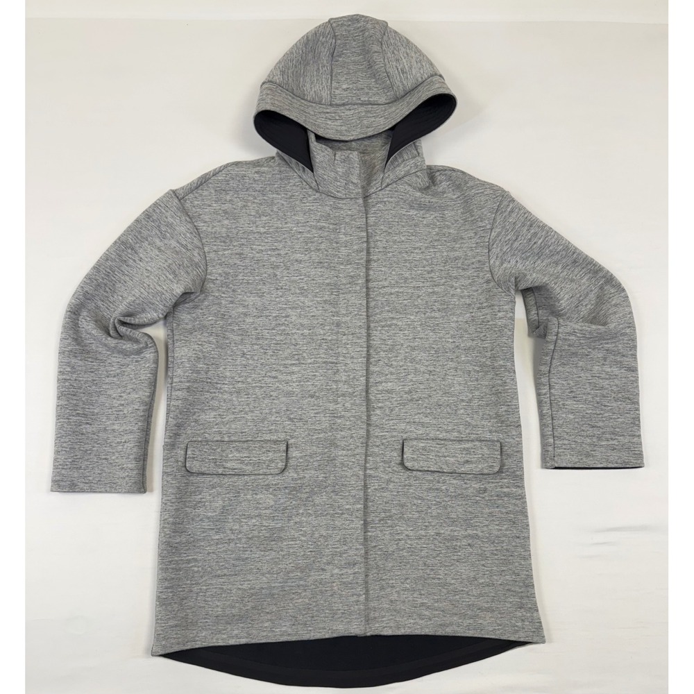 Lululemon New Form Coat Size 8Heathered Space Dyed Medium Grey / Black W4AL2S